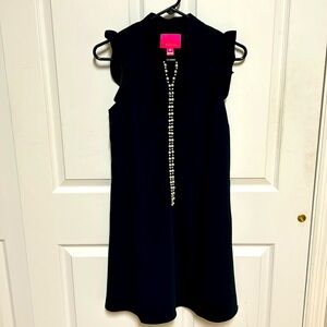 Lilly Pulitzer Adalee Beaded Sleeveless Shift Dress Black Size 0